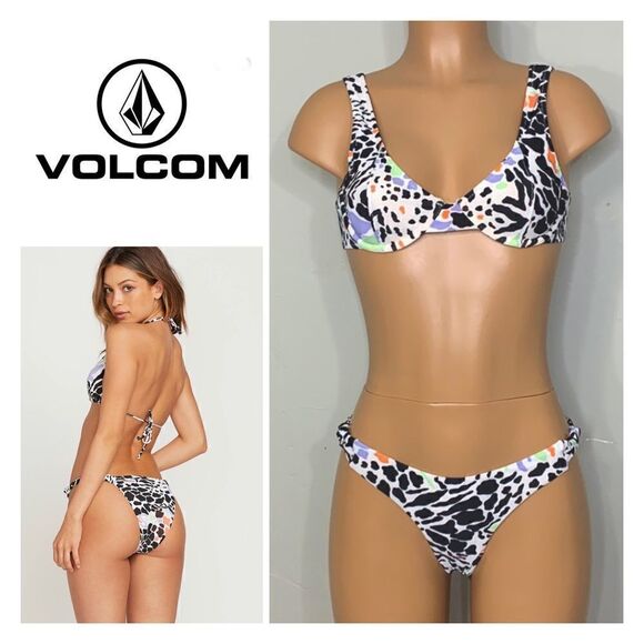 New Volcom animal print bikini set. Teeny - Picture 1 of 12